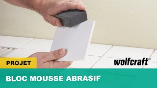 Comment poncer les arêtes saillantes du carrelage  Bloc mousse abrasif diamanté  wolfcraft [upl. by Ynaffad122]