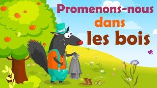 Promenonsnous dans les bois  Comptine avec gestes pour enfants et bébés avec les paroles [upl. by Nosnhoj]