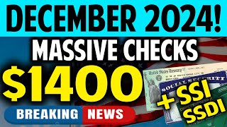 PASSED Massive 1400 December 2024 Checks for SSI amp SSDI Recipients – Don’t Miss Out [upl. by Flam]