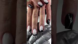 Trendy Black French Tip Nails for 2024 💅 nailart [upl. by Mackenzie79]