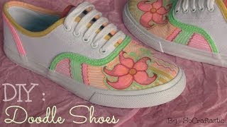 Doodle Shoes  CUSTOM CANVAS SNEAKERS  How To  SoCraftastic [upl. by Brinkema]