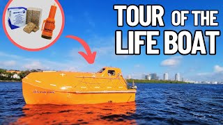 WHATS INSIDE A LIFEBOAT  LIFEBOAT TOUR  ABANDON SHIP [upl. by Hogg]