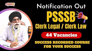 PSSSB Clerk Legal  Clerk Law Notification Out 2024  PSSSB Legal Clerk 2024  Full Details  Gyanm [upl. by Husein]