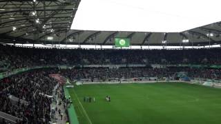 Einlauf VFL WolfsburgBorussia Mönchengladbach [upl. by Yorel]