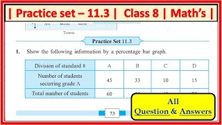 Practice set 113 class 8th Maths chapter 11 statistics Maharashtra state board [upl. by Alac]