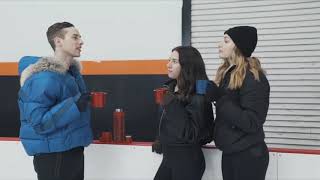 MACKENZIE amp MADDIE ZIEGLER LEARN HOW TO ICE SKATE WITH ADMA RIPPTON [upl. by Esidarap447]