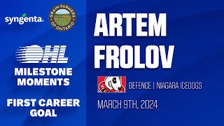 OHL Milestones  Artem Frolov  First Career Goal [upl. by Sitsuj]