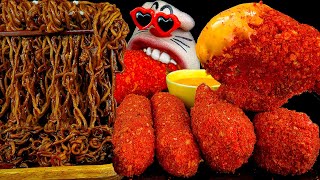 ASMR MUKBANG  Cheetos Chicken amp Cheese Stick amp Black Bean Noodle Eating Show [upl. by Lathrope481]