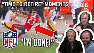 NFL quotTime to Retirequot Moments REACTION  OFFICE BLOKES REACT [upl. by Eittel]