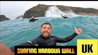 Bodyboarding at Portreath Harbour Wall is INSANE [upl. by Adnaw]