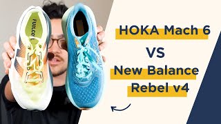 HOKA Mach 6 vs New Balance Rebel v4  Two Plateless Uptempo Daily Trainers [upl. by Ddahc987]