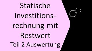 Statische Investitionsrechnung Kosten Gewinn Rentabilitätsund Amortisationsrechnung Auswertung [upl. by Nessaj]