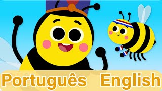 Bilingual Kids As Abelhas Vão Zumbir  The Bees Go Buzzing  Portuguese English Super Simple Songs [upl. by Anisamoht625]