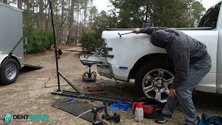 Mobile Glue Pull Tower Paintless Dent Repair  Dent Baron Raleigh NC paintlessdentrepair pdr [upl. by Ellenrahs]