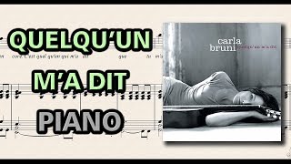 Quelquun ma dit  Carla Bruni  Piano Sheet Music 🎼 [upl. by Odranar134]