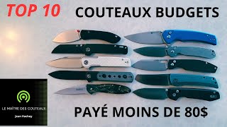 MES MEILLEURS COUTEAUX BUDGETS TOP 10 [upl. by Tymes]