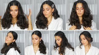 8 Frisuren mit Mittelscheitel in 3 Min  Einfache amp schnelle Trendfrisuren  Hairstyling Cansu [upl. by Nebra]