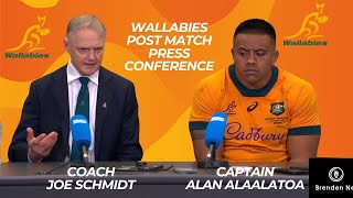 WALLABIES Brisbane postmatch press conference Joe Schmidt and Alan Alaalatoa [upl. by Jarred]