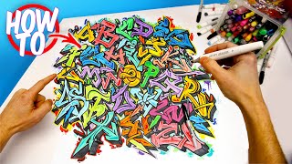 How To Draw Graffiti Letters Wild Style  Advanced Tutorial Alphabet [upl. by Enaht]