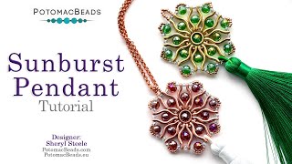 Sunburst Pendant  DIY Jewelry Making Tutorial by PotomacBeads [upl. by Hametaf]