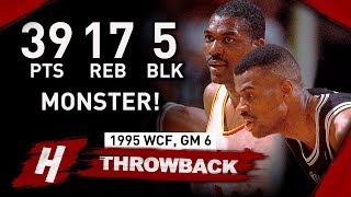 Hakeem Olajuwon DESTROYS MVP Robinson Full Game 6 Highlights vs Spurs 1995 WCF  EPIC [upl. by Nahtaj]