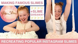 MAKING GLITTER SLIMES FAMOUS SLIMES  RECREATING INSTAGRAM SLIMES  SLIME GIVEAWAY  Ruby and Raylee [upl. by Yelnet]