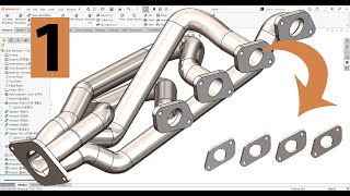 SolidWorks Tutorial Exhaust Manifold Flange Creation  Part 1 [upl. by Ceporah]