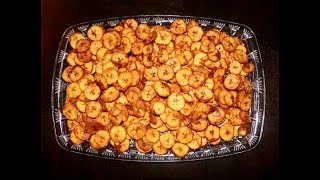 How To Make Crispy And Spicy Plantain Chips  KPEKERE [upl. by Eizdnil554]