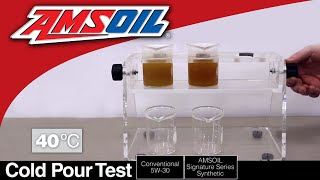 Cold Pour Test AMSOIL Synthetic Oil versus Conventional Oil [upl. by Abebi]