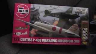 172 Airfix P40B A6M2 Duel Kit ReviewPreview [upl. by Mccord]