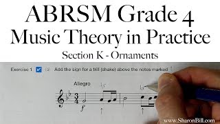 ABRSM Grade 4 Music Theory Section K Ornaments with Sharon Bill [upl. by Vonny]