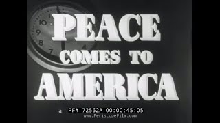 1945 WWII VJ DAY CELEBRATIONS TIMES SQUARE NEWSREEL quotPEACE COMES TO AMERICAquot 72562A [upl. by Emor]