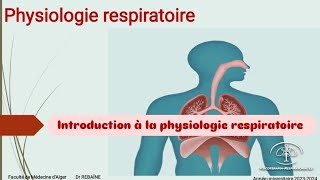 UE01 Physiologie respiratoire  introduction à la physiologie respiratoire [upl. by Boot]