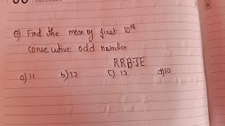 Find the Mean Of 10 consecutive Odd number  Maths  RRB JE NTPC [upl. by Clere872]