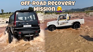 Thrilling OffRoad Water Crossing 🚓  Scorpio Stuck Isuzu to the Rescue  ❌😵 [upl. by Lessur]