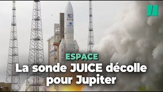 Décollage réussi d’Ariane 5 pour la mission JUICE vers Jupiter [upl. by Elly]