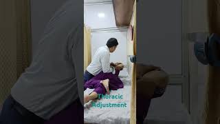 Chiropractor Thoracic Spine Adjustment she is suffering from long time relief first treatment [upl. by Yenmor]