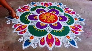 3×2 beautiful rangoli simple design 🙏🙏👍👍❤️🌹 [upl. by Yaluz]