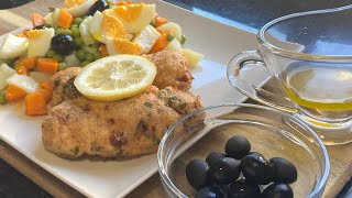 Lombinhos de pescada com salada russa😋🐟 [upl. by Merton216]