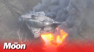 Leopard 2A6 in Flames in Avdiivka [upl. by Channing]