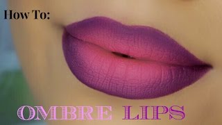 FUN amp EASY  OMBRE LIP TUTORIAL [upl. by Woolson773]