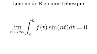 Lemme de RiemannLebesgue trivialisé [upl. by Ansilme]