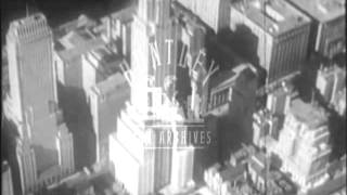 1940s Aerial of the Chrysler Building in Manhattan New York City USA Film 91027 [upl. by Heim]