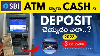 How to deposit money in SBI ATM in Telugu 2023  Sravan Info Telugu [upl. by Manolo]