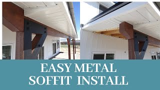 EASY METAL SOFFIT INSTALLHOW TO INSTALL METAL SOFFITDIYHOME IMPROVEMENT [upl. by Orsay]