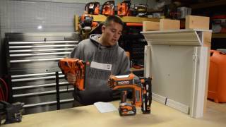 Ridgid hyperdrive 18v 16 gauge finish nailer vs paslode 16 gauge finish nailer [upl. by Kayne]