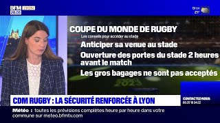 CDM Rugby  la sécurité renforcée à Lyon [upl. by Cthrine]