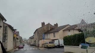 Wet morning drive through wet rural France [upl. by Aiak]