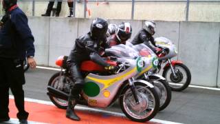 Spa francorchamps bikers classics parade 2012 pit lane sounds [upl. by Halonna]