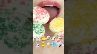 ASMR EMOJI FOOD ✨🍯🥚🌈🐶🐶🐰🐥🧁💎🎲 이모지 먹방 sped up [upl. by Groves]